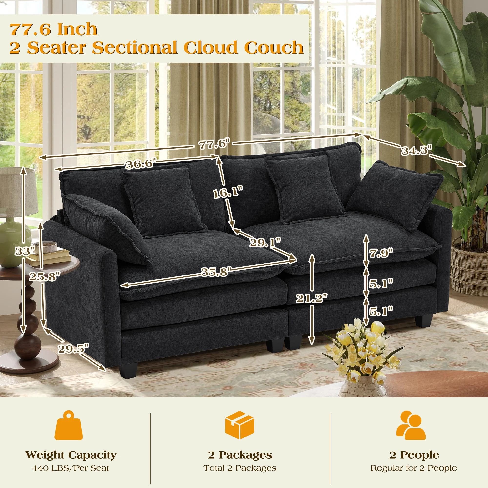 Luxury Thickened Cushion Modular Sofa