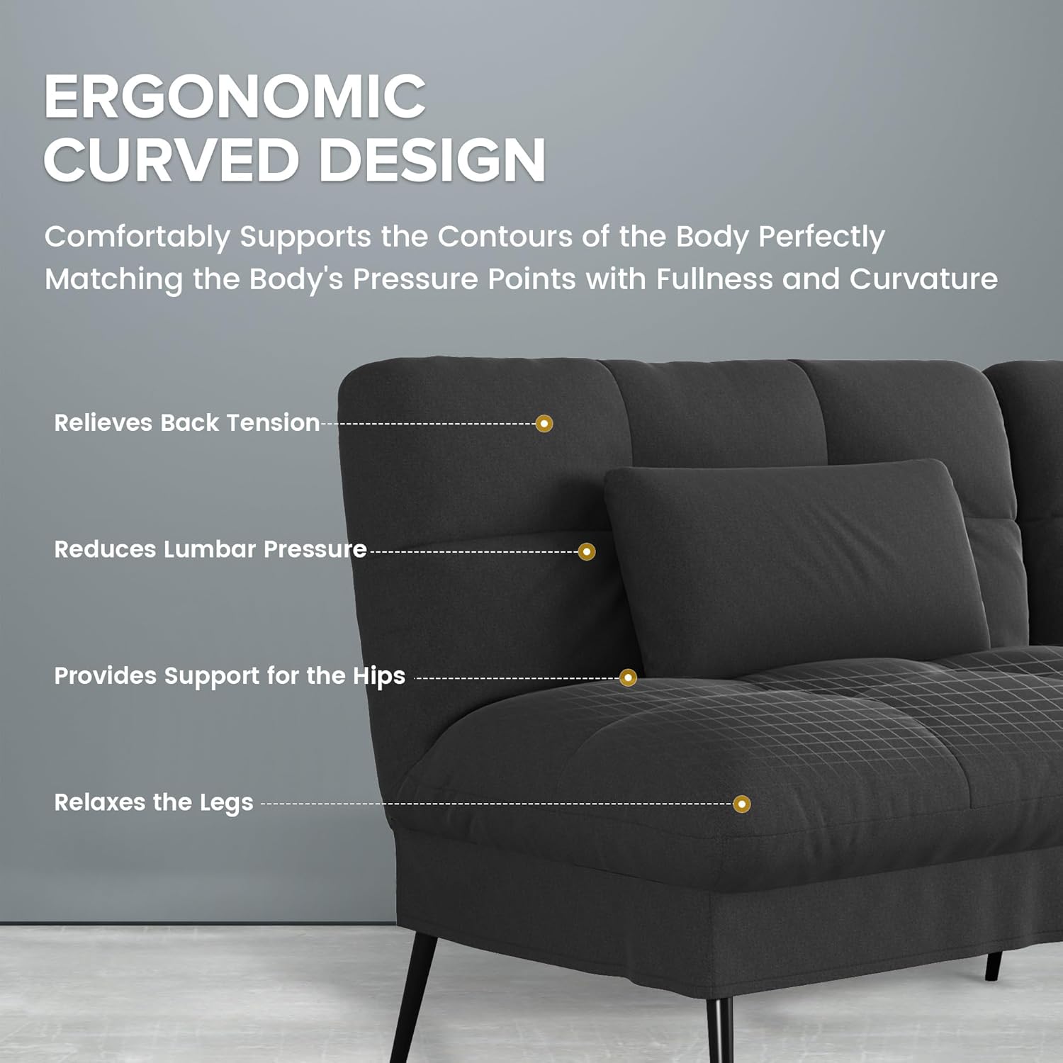 Convertible Sofa Bed,68″Fabric Couch with Adjustable Backrest,Loveseat Recliner Sleeper Living Room Furniture futon Set