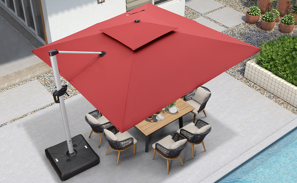 Solar Powered LED Patio Umbrella