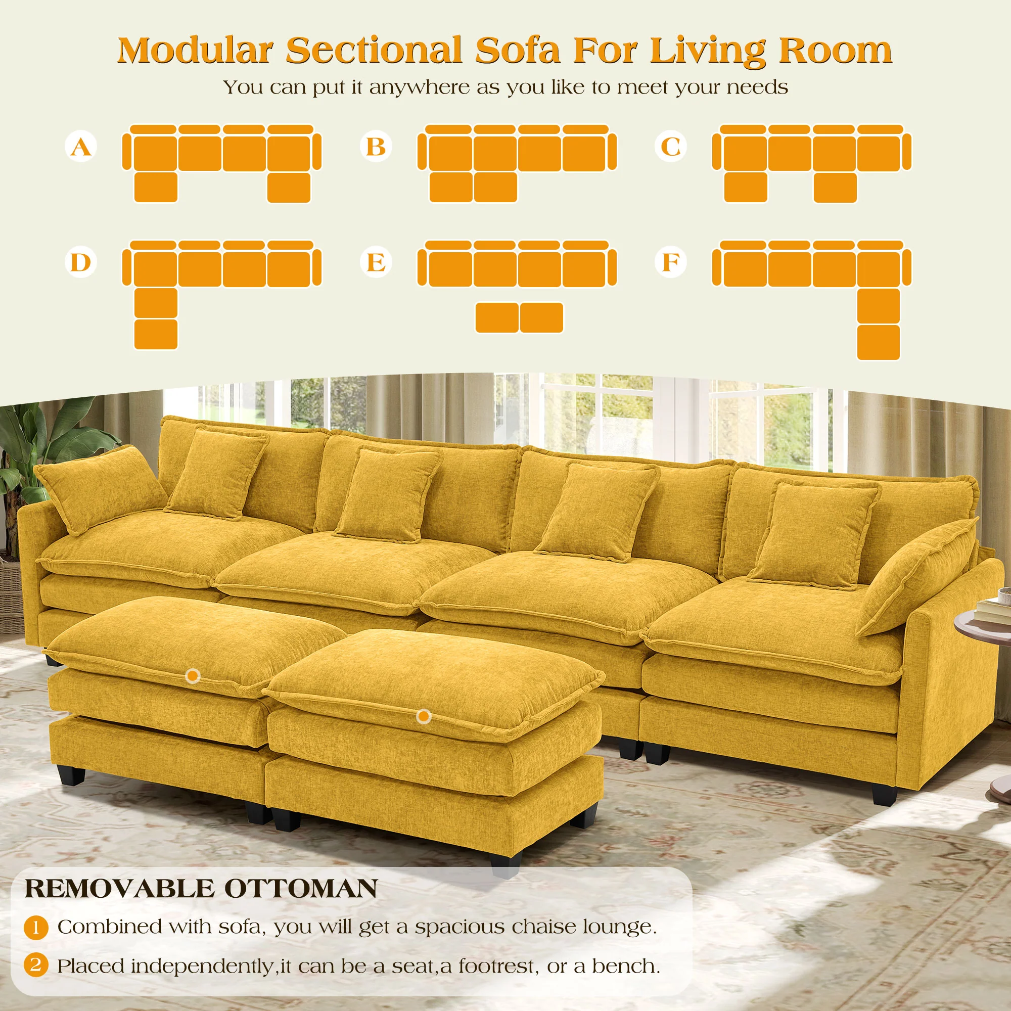 Luxury Thickened Cushion Modular Sofa