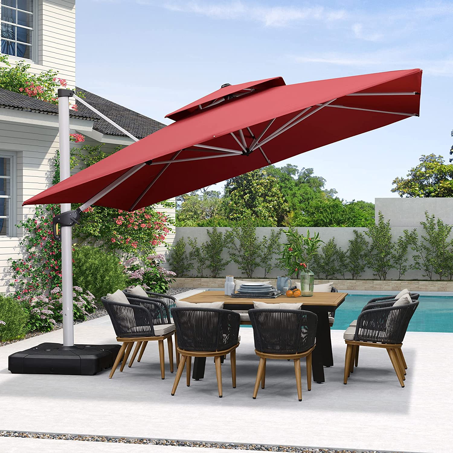 Solar Powered LED Patio Umbrella
