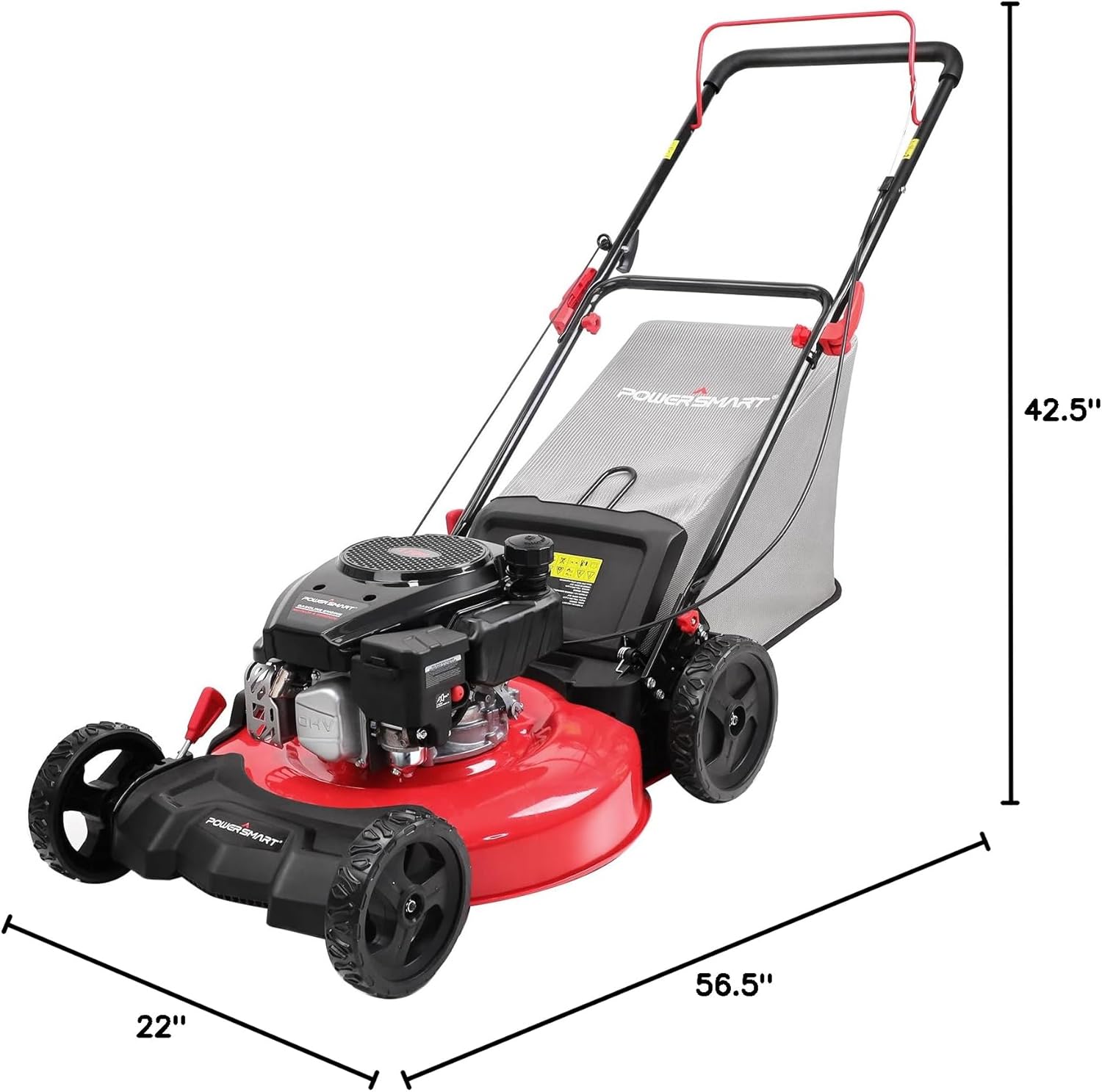 Gas Lawn Mower 21-Inch 144cc OHV Engine 3-in-1 Push Mower with Bagging