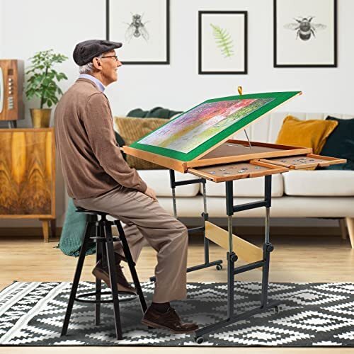 🏃‍LAST DAY FOR CLEARANCE💝 ALL4JIG Jigsaw Puzzle Table with Legs