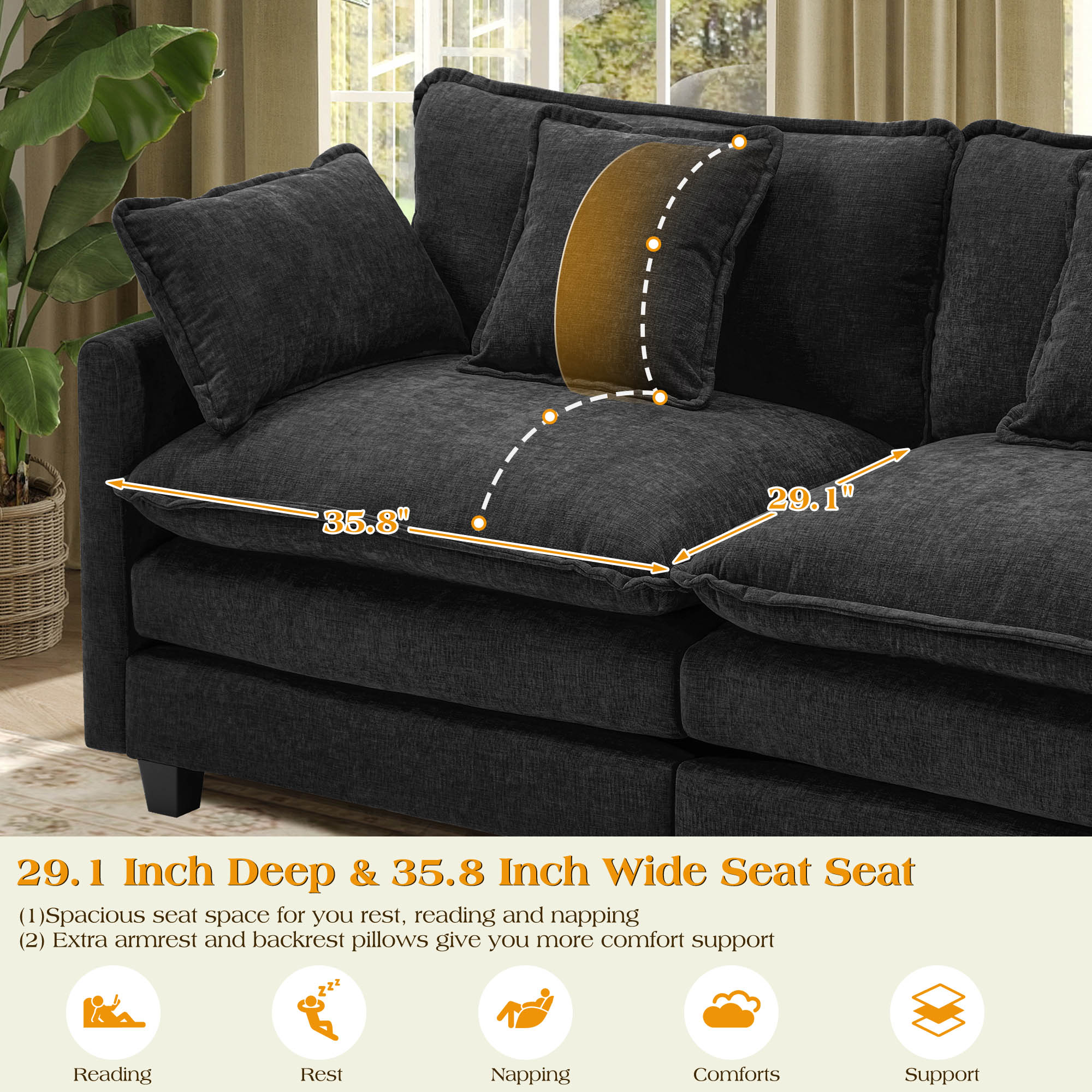 Luxury Thickened Cushion Modular Sofa