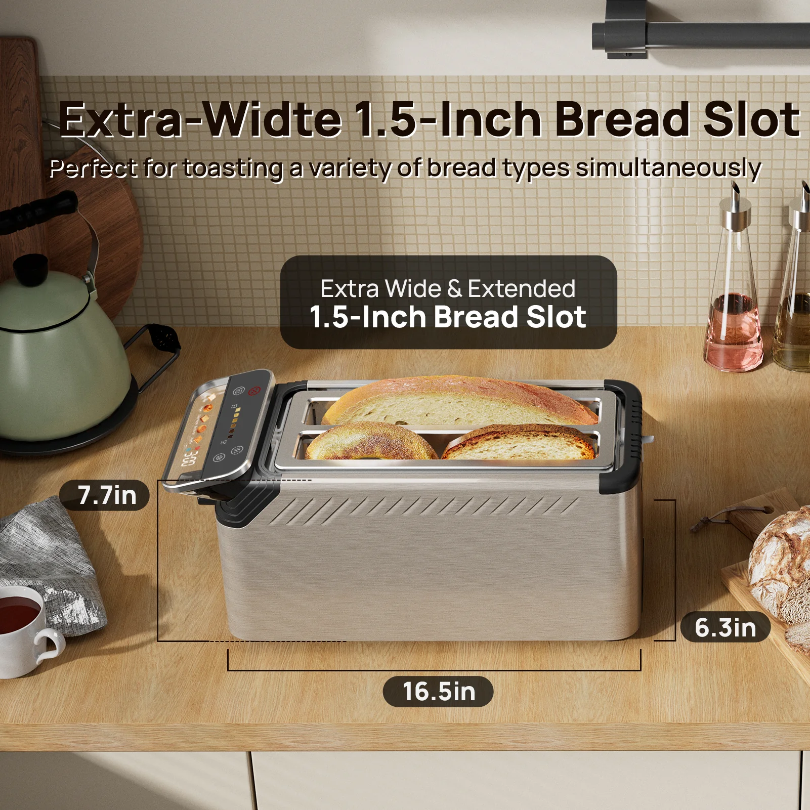 Stainless Steel Smart Toaster, 2 & 4 Slice | Projection Touchscreen, 1.5