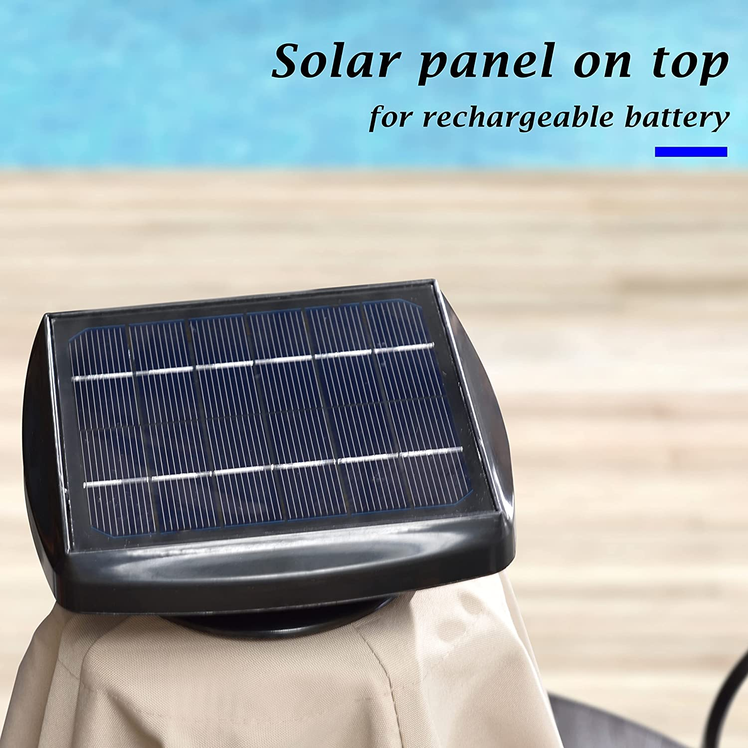 Solar Powered LED Patio Umbrella