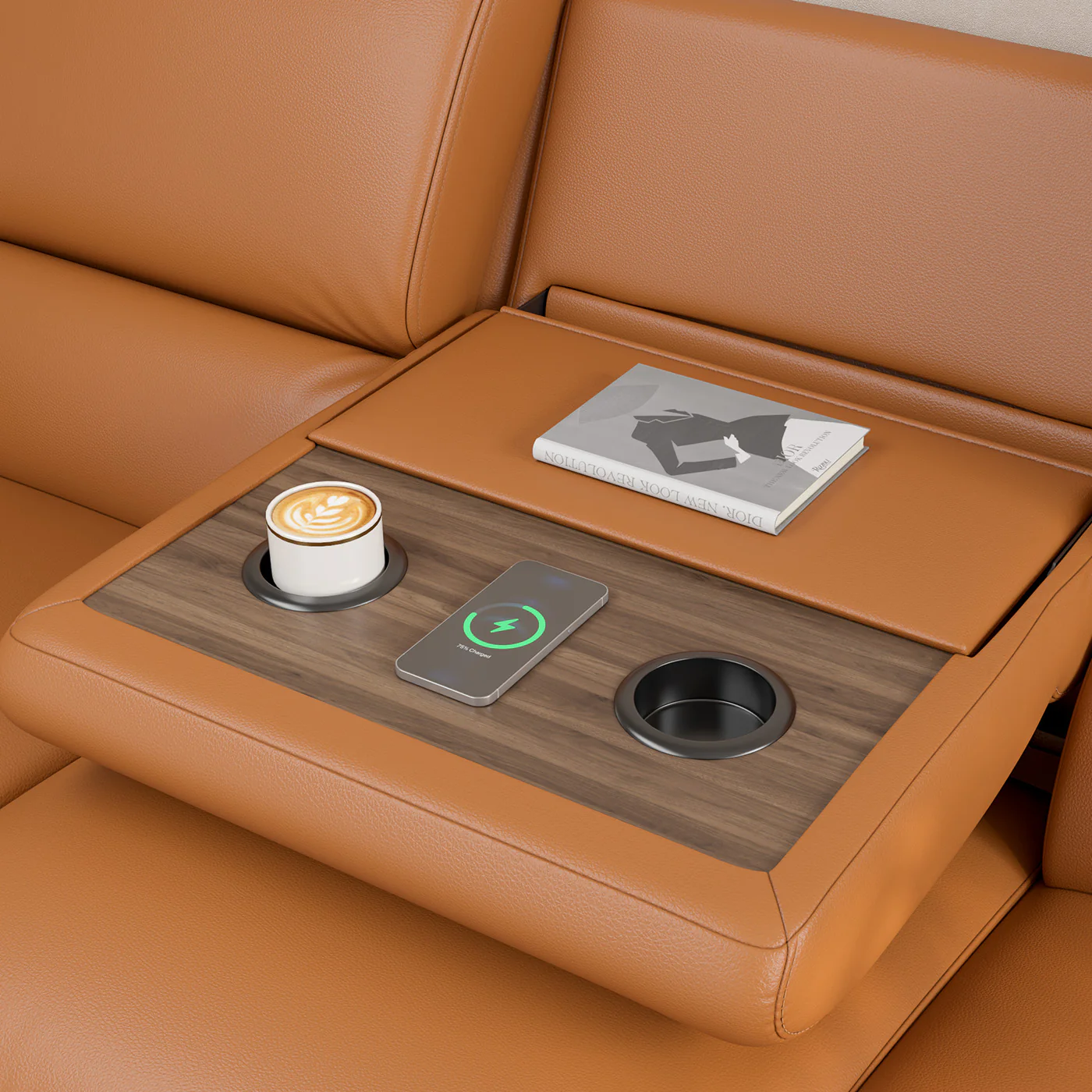 AeroStretch 3 Seater Power Zero Wall Recliner Sofa with Drop Down Table Tray