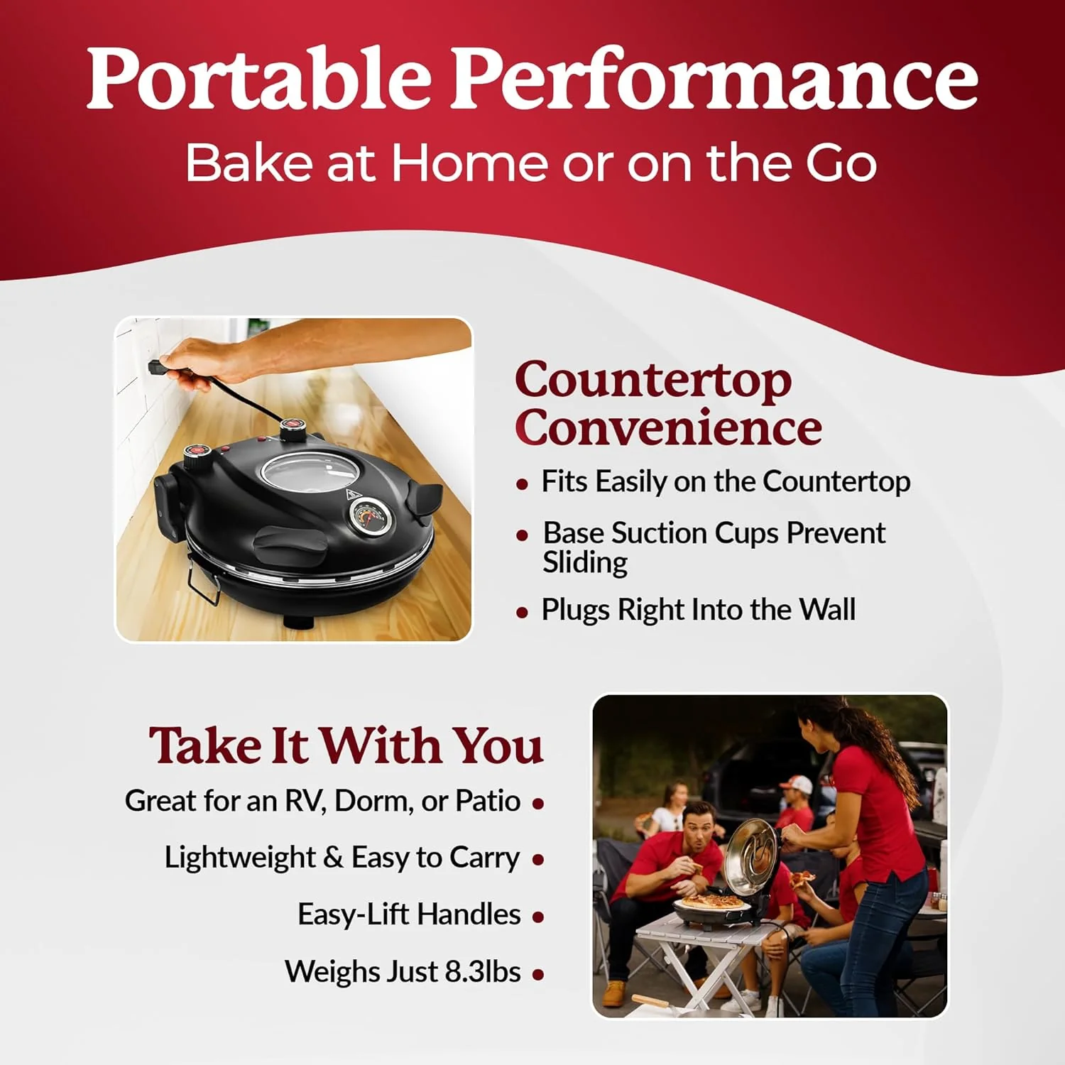 Pizza Oven – Granitestone – 800° Countertop Brick Pizza Oven