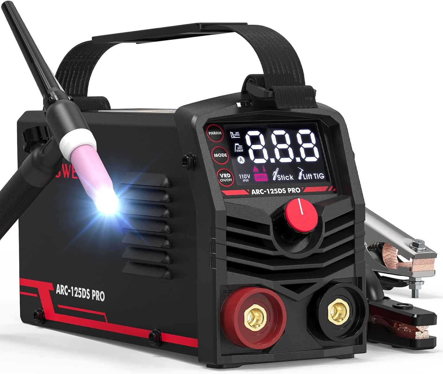 Large LED Display 125Amp Stick Welder,110V Portable ARC Welding Machine, Mini MMA Welder Machine with Hot Start, Arc Force