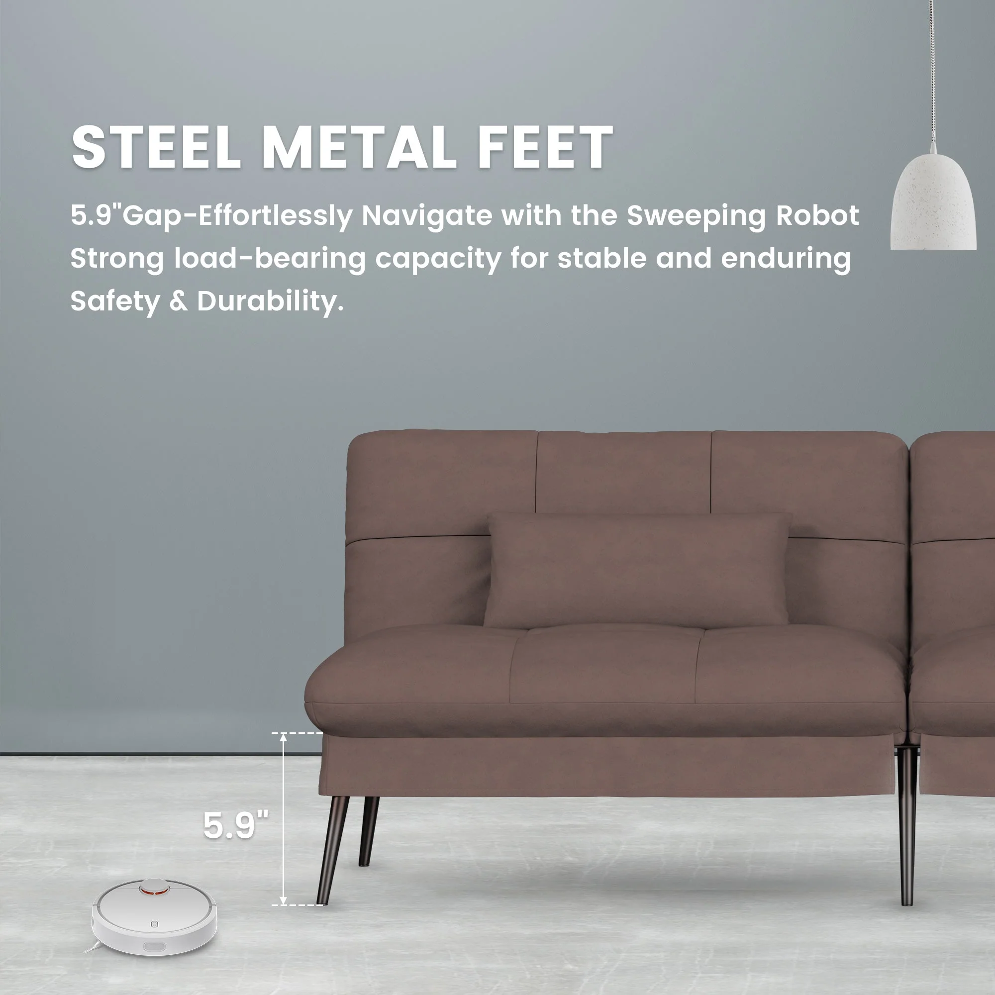 COMHOMA Convertible Ultra-comfortable Futon Sofa Bed with Adjustable Backrest B001