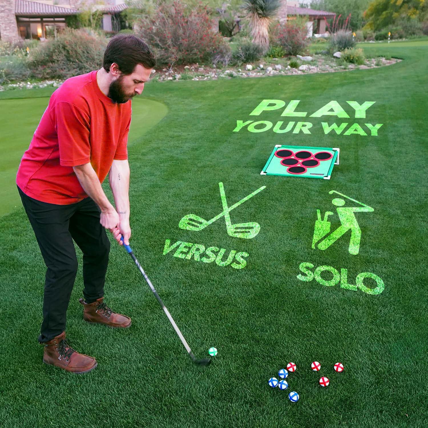– Backyard Golf Game with 16 Chipping Velcro Balls & Mat, Yard and Outdoor Games for Adults & Family, Indoor Golf Set for Home, Beach or Party, Lawn Games for Adults & Family Outdoor