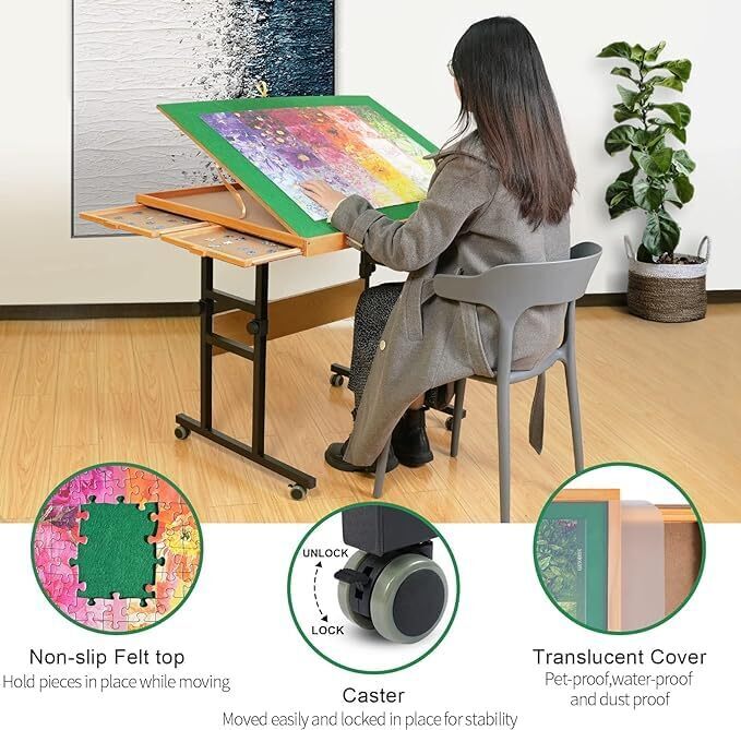 🏃‍LAST DAY FOR CLEARANCE💝 ALL4JIG Jigsaw Puzzle Table with Legs