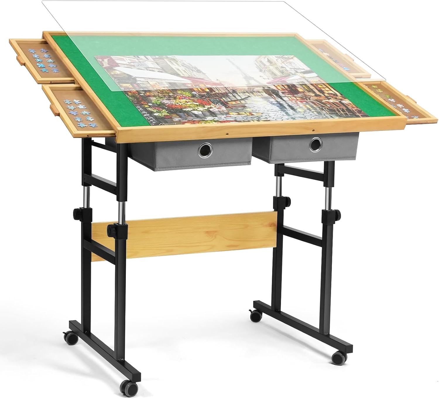 🔥Last Day Only $34 - ALL4JIG Jigsaw Puzzle Table with Legs