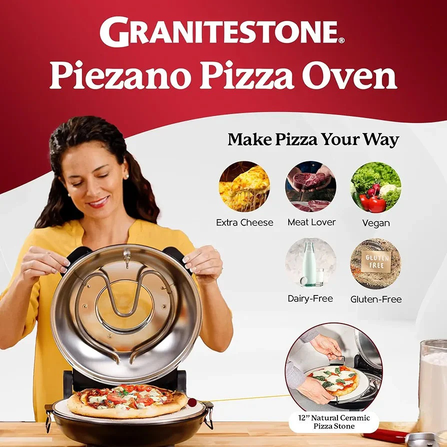 Pizza Oven – Granitestone – 800° Countertop Brick Pizza Oven