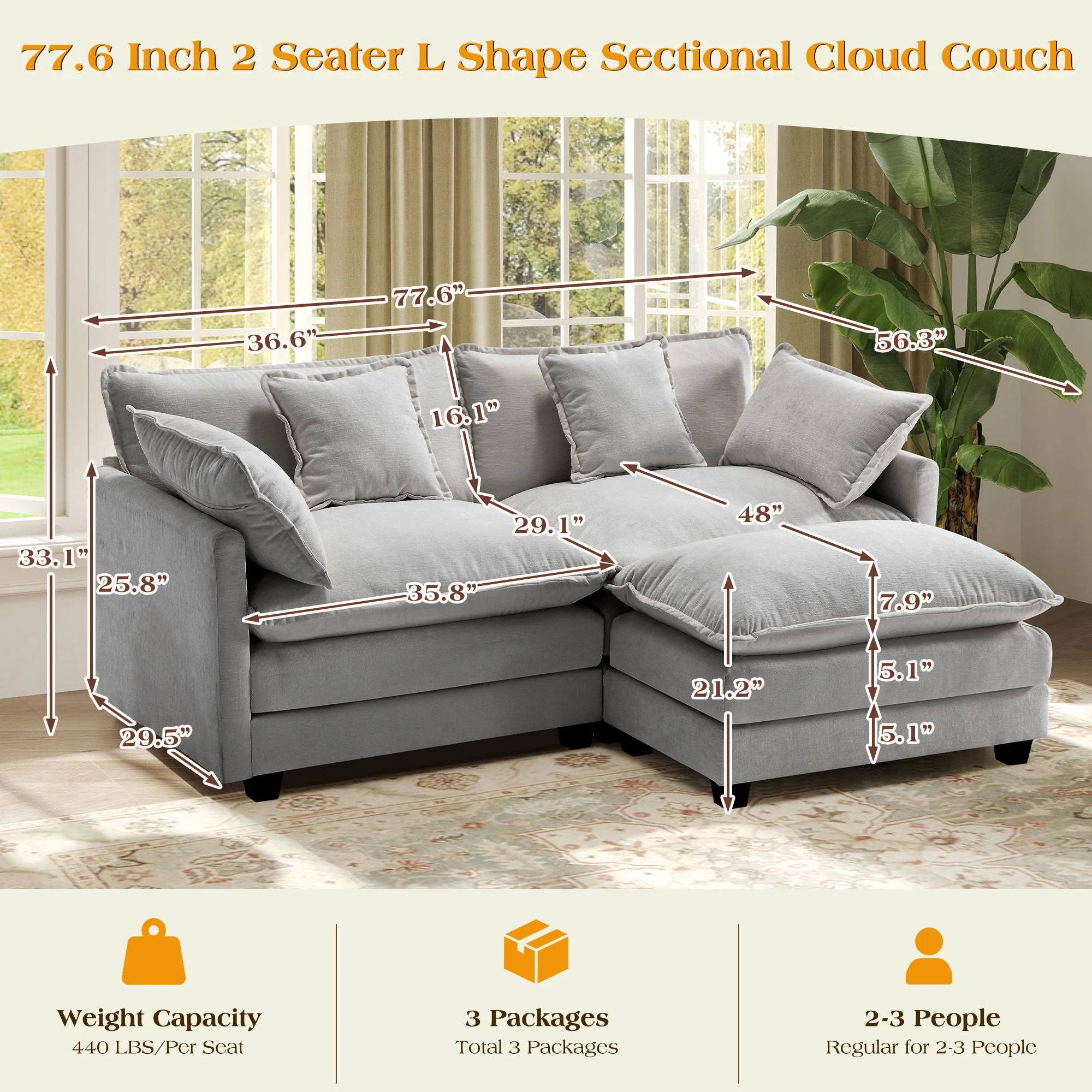 Luxury Thickened Cushion Modular Sofa