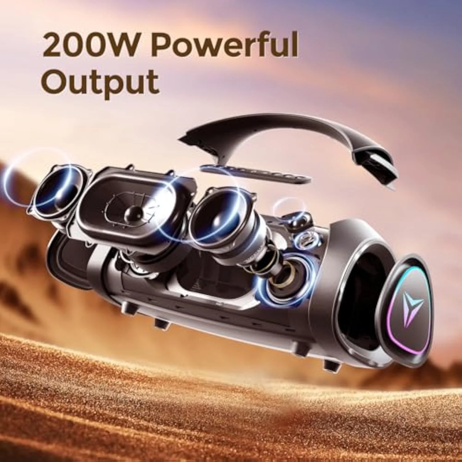 Large Bluetooth Speaker Loud, Massive Bass, IPX66 Waterproof Party Portable Speaker with Subwoofer/EQ/Fast Charge, Outdoor Wireless Speakers