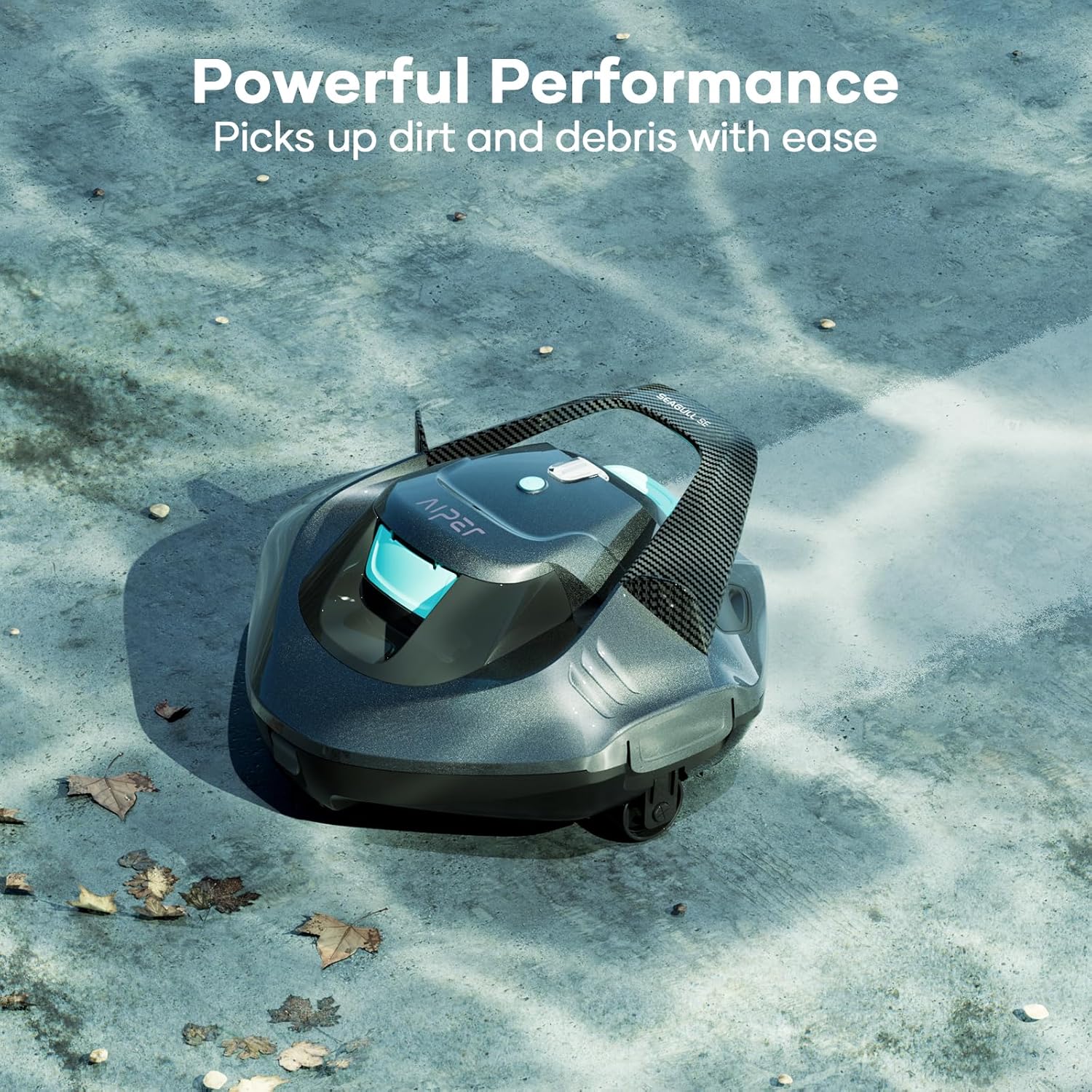 AIPER Cordless Robotic Pool Cleaner, Pool Vacuum Lasts 90 Mins, LED Indicator, Self-Parking, Ideal for Above-Ground Flat Pool up to 860 sq.ft.
