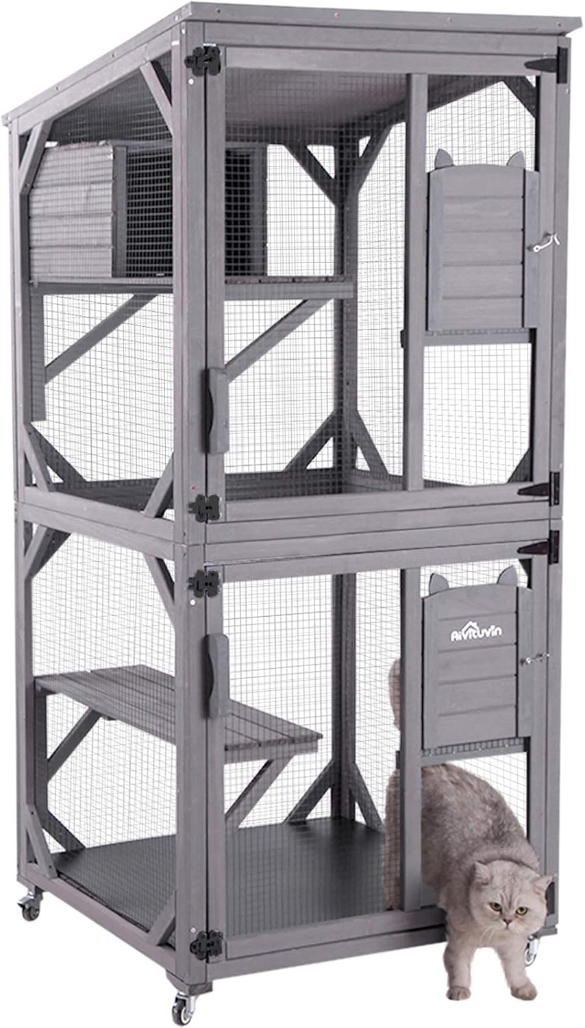 Cat House Outdoor Catio Cat Enclosures on Wheels 70.9