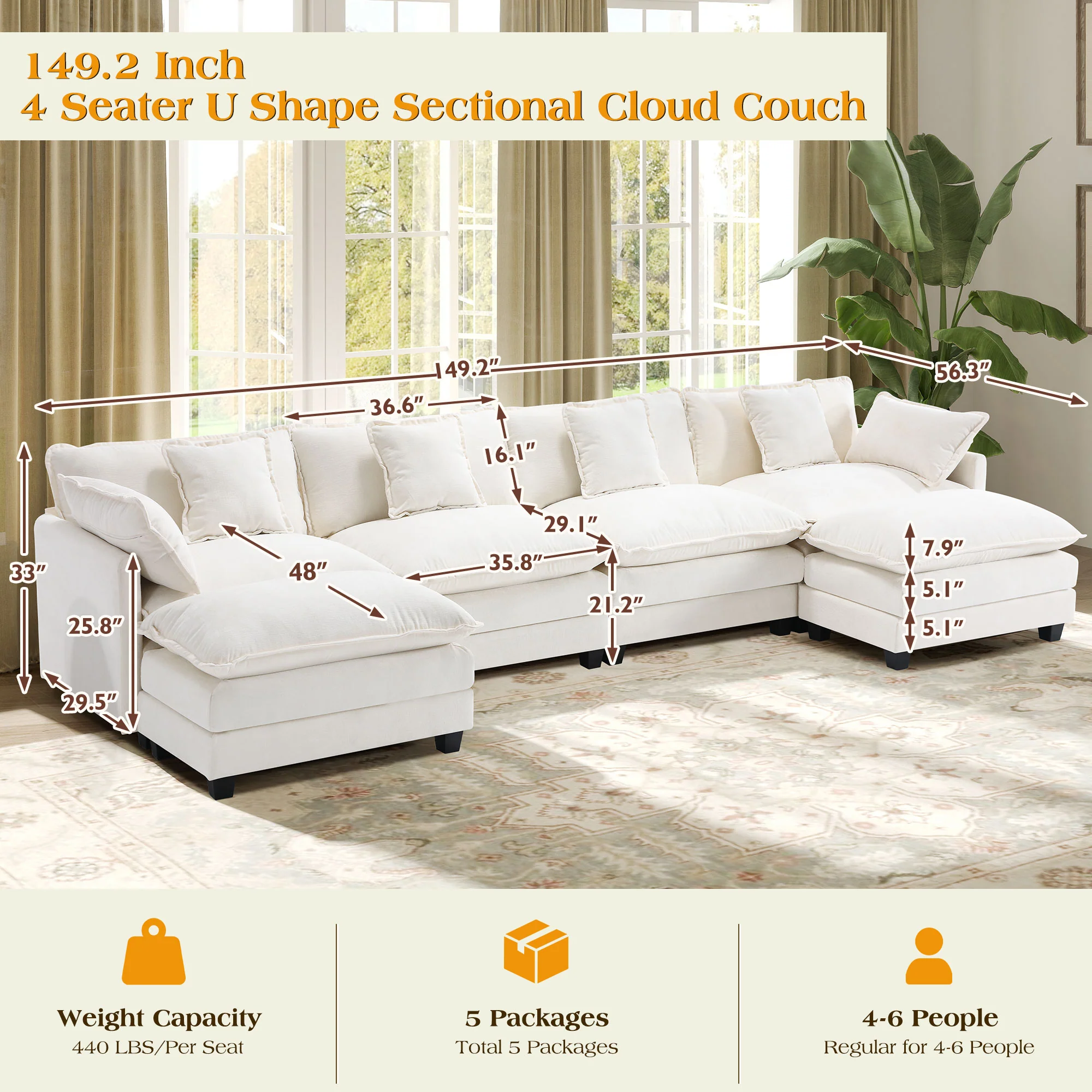Luxury Thickened Cushion Modular Sofa