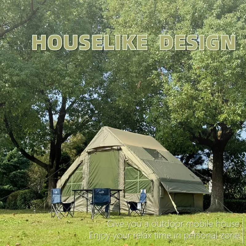 🔥2025 Clearance Sale🔥All - Season Inflatable Camping Tent with Pump - Fits 4 - 6, Waterproof & Mesh Windows