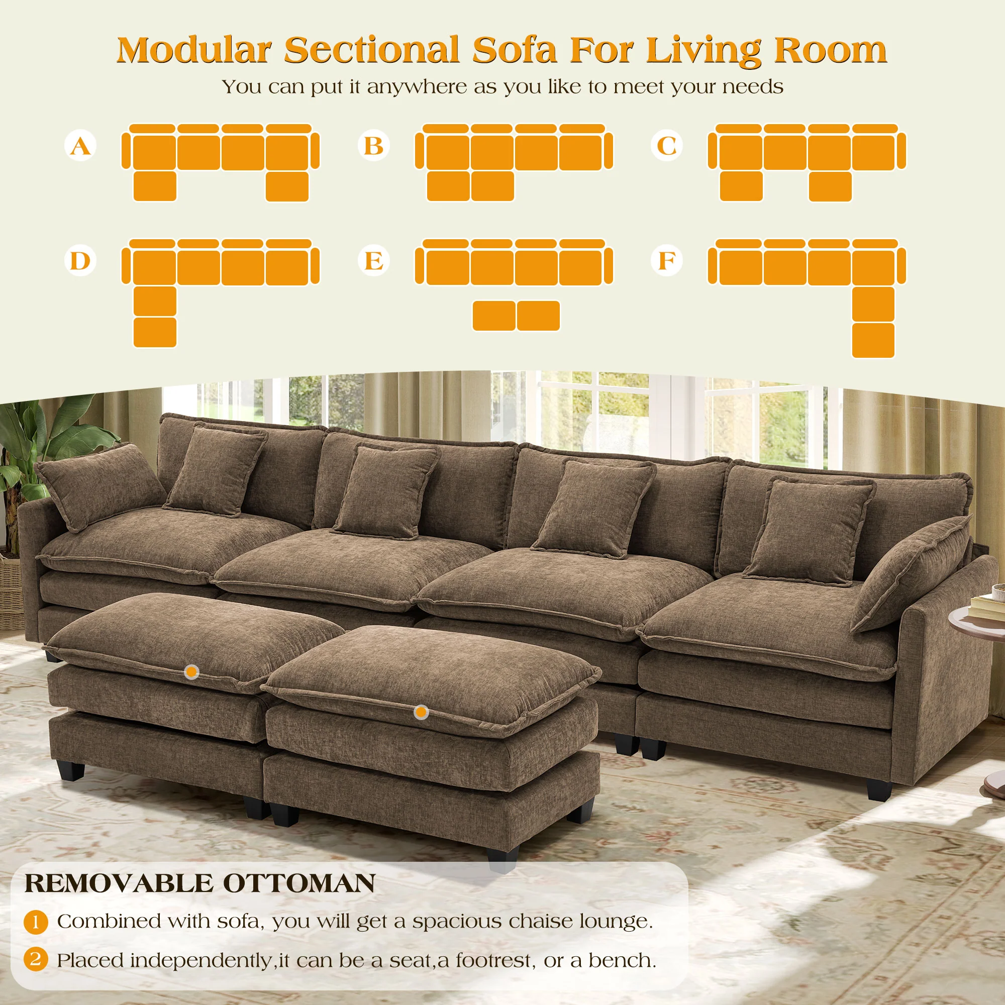 Luxury Thickened Cushion Modular Sofa