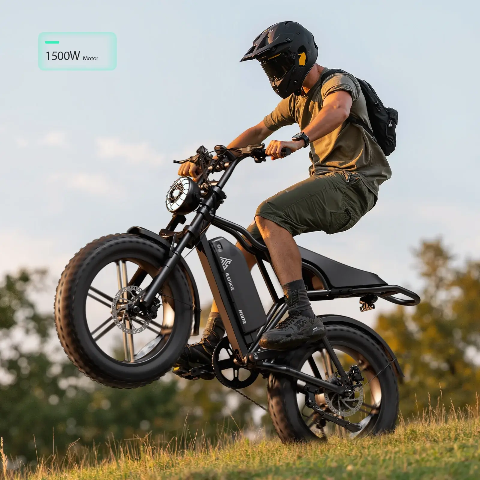 Full Suspension Moped-style Electric Bike