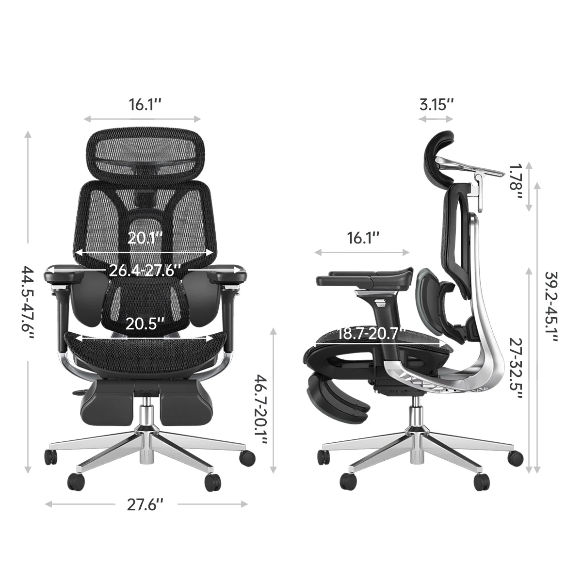Pro Ergonomic Chair with Footrest