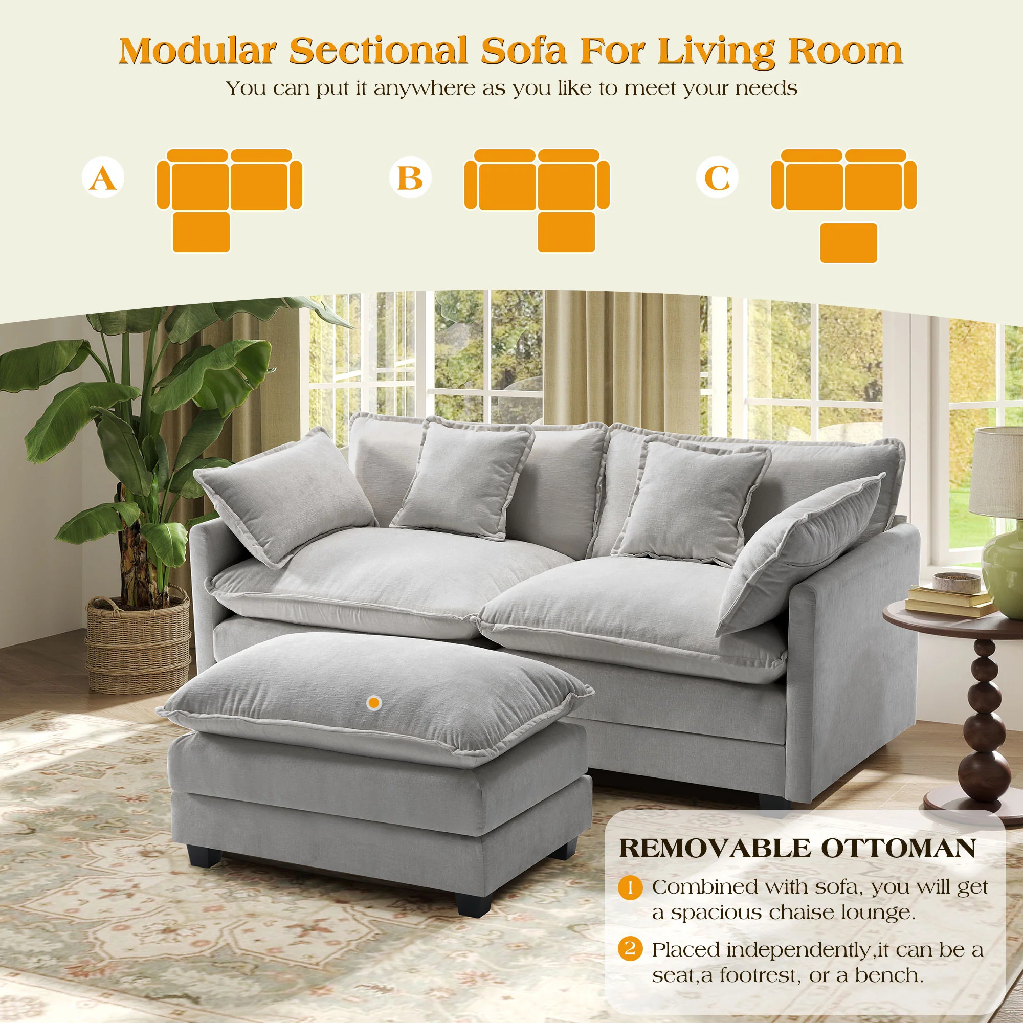 Luxury Thickened Cushion Modular Sofa