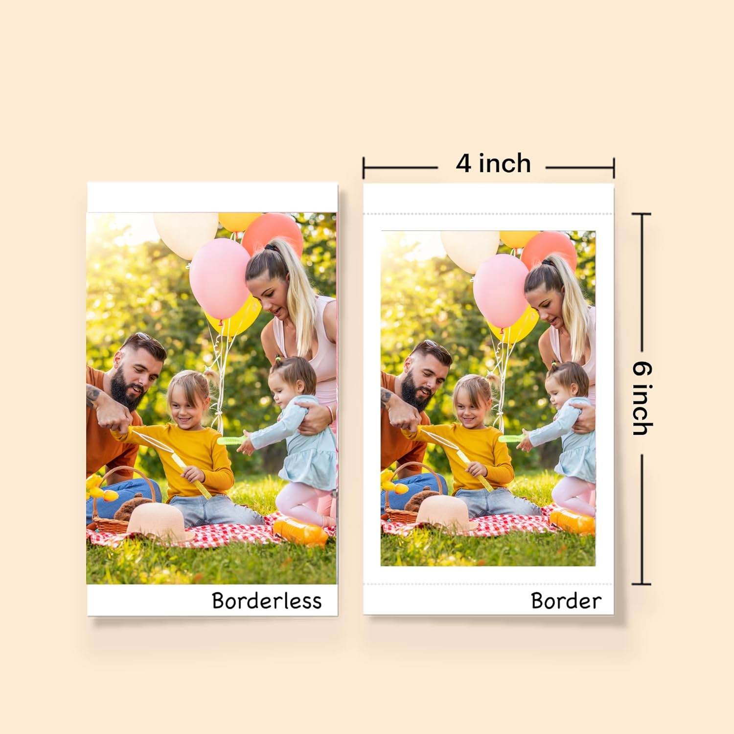 Instant Photo Printer (4x6 inches) + 90 Sheets Gift Bundle