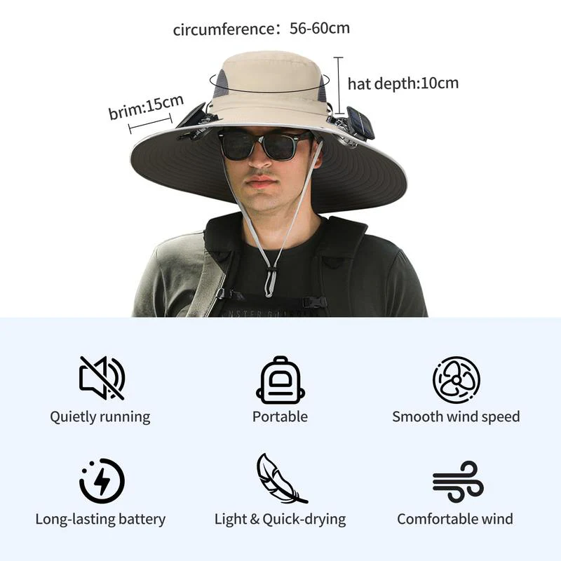 SolCooler Solar-Powered Double Fan Cooling Hat