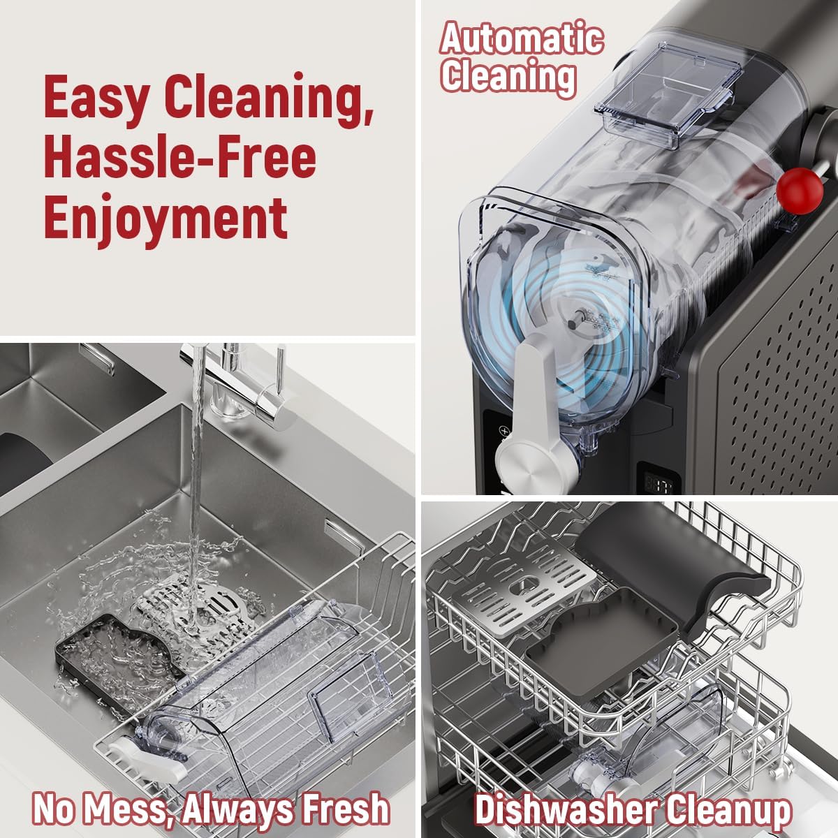 Slushie Machine: No Ice Needed All-in-One Slushy Maker for Home, Real-Time Temp Display, Auto-Clean, 6 Preset | Frozen Margaritas, Cocktails, Frappés, Ice Cream, Smoothies, Milkshakes,Summer Parties